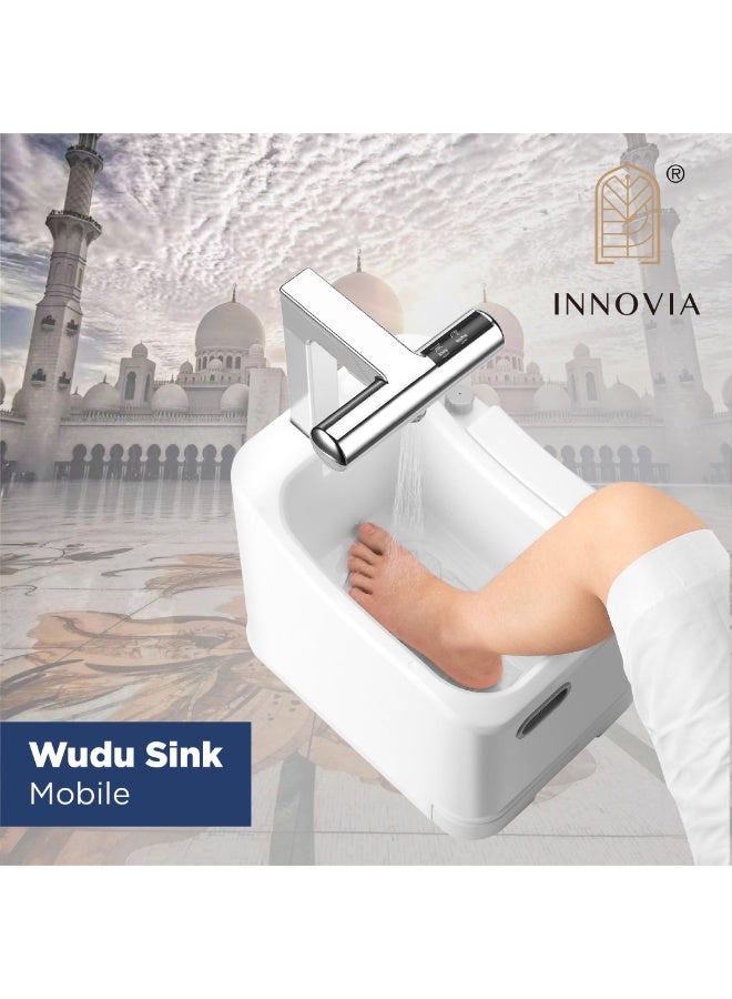 Innovia Wudu Foot Washer. Portable Muslim Wudhu basin. Washer and Blow air Dryer 2-in-1 funtion. Rechargeable,8H Working Time,3.5KG weight, 2.5L Clean Water/3L Used Water Capacity,Muslim Prayer Sink Mobile - Image 2