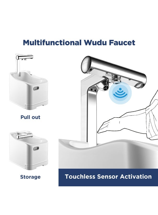 Innovia Wudu Foot Washer. Portable Muslim Wudhu basin. Washer and Blow air Dryer 2-in-1 funtion. Rechargeable,8H Working Time,3.5KG weight, 2.5L Clean Water/3L Used Water Capacity,Muslim Prayer Sink Mobile - Image 4