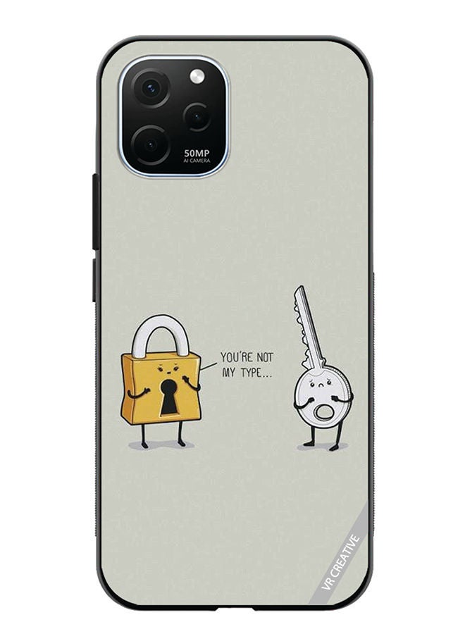 VR CREATIVE Protective Case Cover For Huawei Enjoy 50z You Are Not My Type Design Multicolour - Image 1