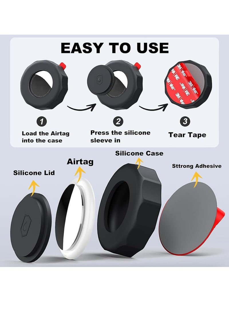 KASTWAVE 2 Pack IPX8 Waterproof Airtag Holder,Airtag Case with 3M Adhesive Sticker,Apple Airtag Tracker Hidden Shockproof Protective Case for Luggage,Cars,Bike Accessories,Drones,Notebook Computers,Skis - Image 4