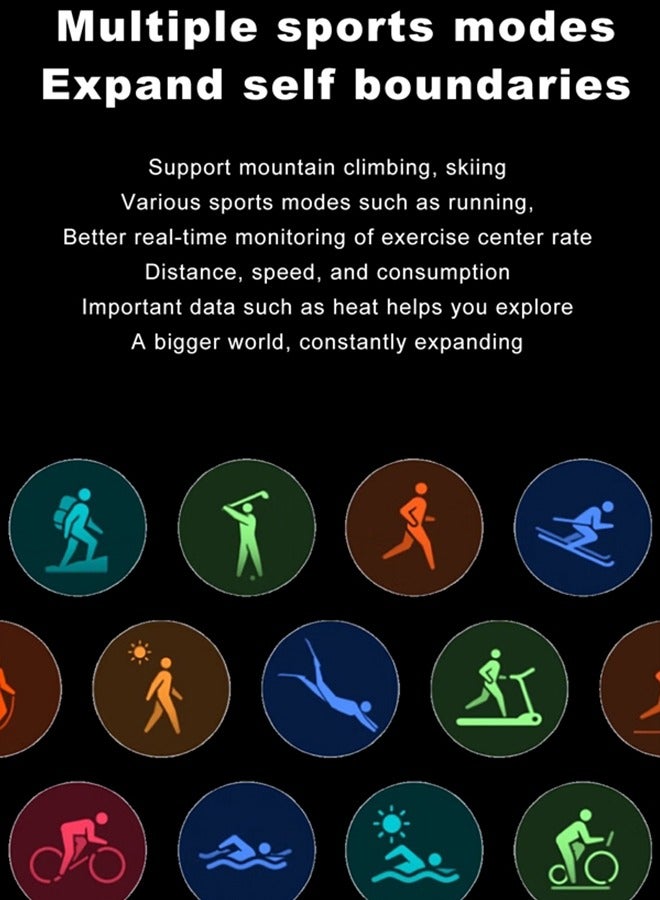 RollsTimi  Men's Bluetooth Smartwatch, 1.52-Inch Full-Screen Touch, IP67 Waterproof, Answer/Make Phone Function, Exercise And Sleep Monitoring, Universal For Android And IOS Systems,Smart Watch RT i129 - Image 4