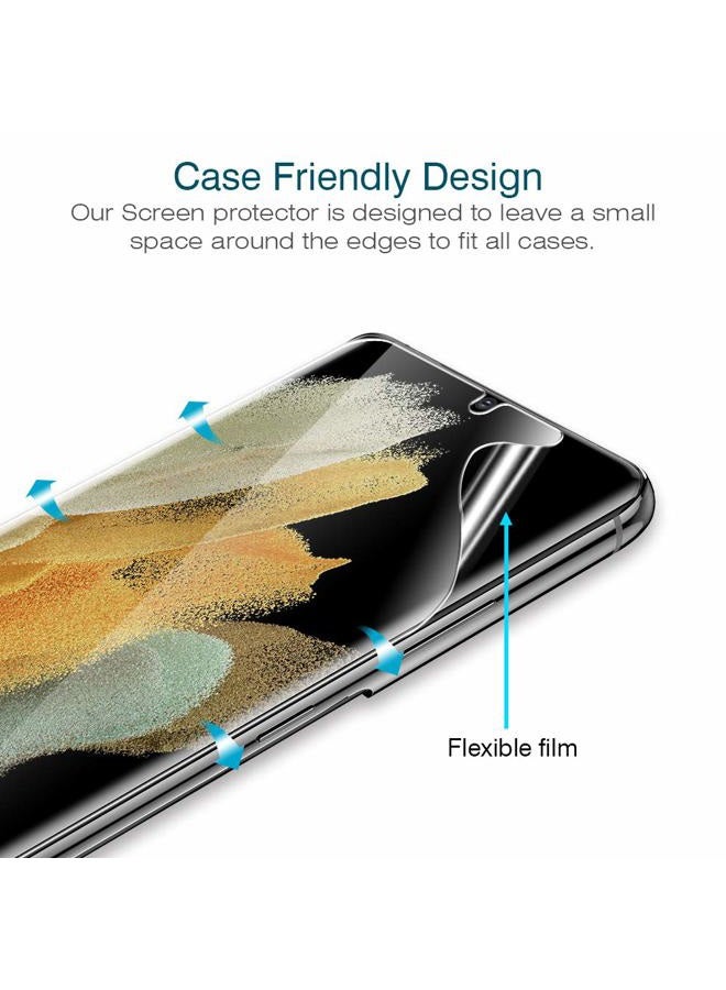 LK 3 Pack Screen Protector Compatible for Samsung Galaxy S21 Ultra, In-Display Fingerprint Support, HD Clear Flexible TPU Film with Positioning Tool, Case Friendly, Bubble Free - Image 4