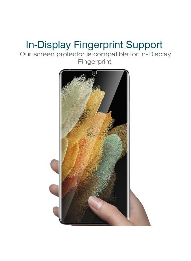 LK 3 Pack Screen Protector Compatible for Samsung Galaxy S21 Ultra, In-Display Fingerprint Support, HD Clear Flexible TPU Film with Positioning Tool, Case Friendly, Bubble Free - Image 2