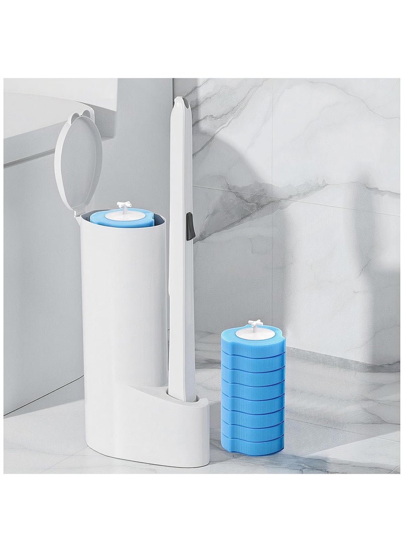 Arabest Disposable Toilet Brush with 16 Toilet Brush Refills, Toilet Bowl Cleaner, Disposable Toilet Bowl Brush, Refillable Toilet Brush, Disposable Toilet Brush Refills  - Image 1