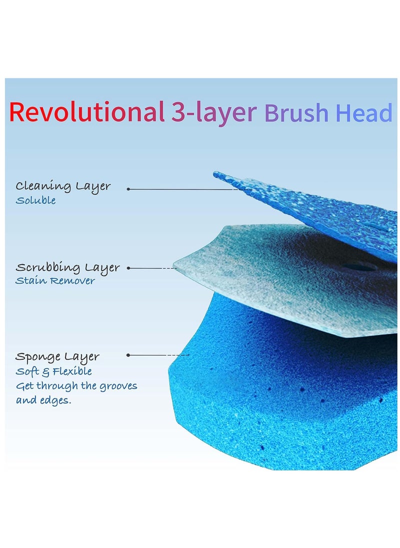 Disposable Toilet Brush with 16 Toilet Brush Refills, Toilet Bowl Cleaner, Disposable Toilet Bowl Brush, Refillable Toilet Brush, Disposable Toilet Brush Refills