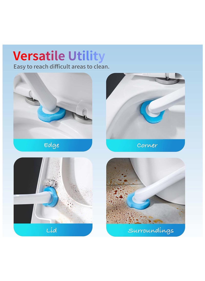 Disposable Toilet Brush with 16 Toilet Brush Refills, Toilet Bowl Cleaner, Disposable Toilet Bowl Brush, Refillable Toilet Brush, Disposable Toilet Brush Refills