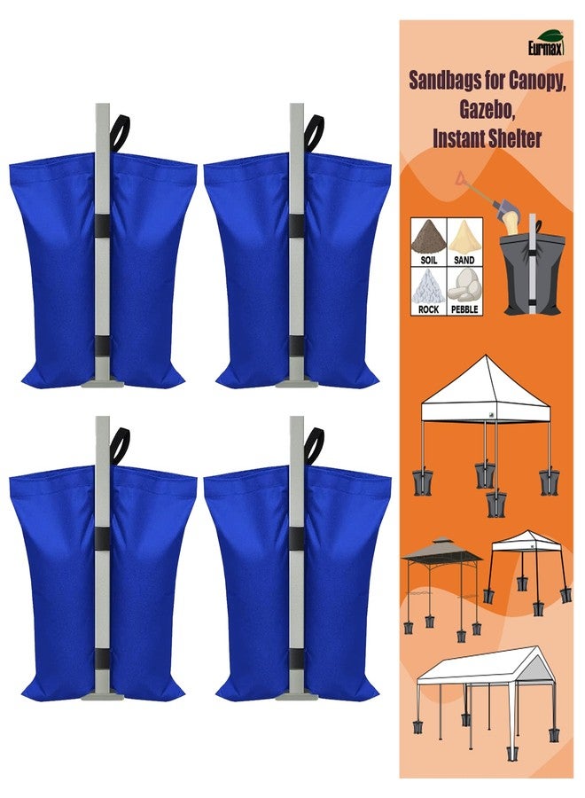 Eurmax USA Canopy Weight Bags Equipment Bags for Pop up Canopy Tent, Sand Bags for Instant Outdoor Sun Shelter Canopy Legs,Sandbag Without Sand,Set of 4(Blue) - Image 1