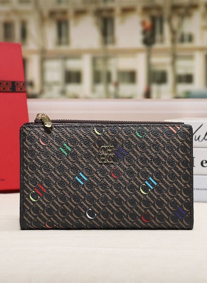 CH CH CHCH Compact Fashion Money Clip Multiple Women's Wallet Multi Color Elegant Simple Color Convenient Packaging Box Box Women's Card - Image 1