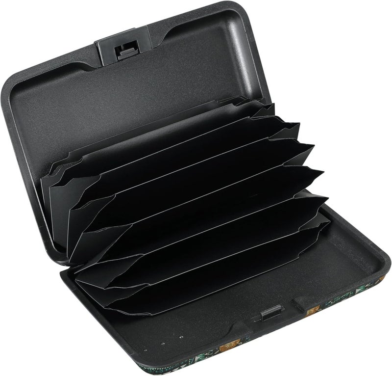 ELFISH RFID Blocking Credit Cards Holder Aluminum Wallet Metal ID Case for Men Women(Peacock Feathers) - Image 2