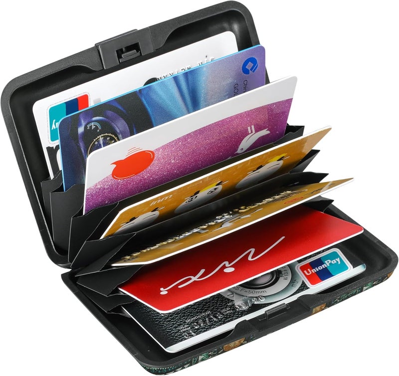 ELFISH RFID Blocking Credit Cards Holder Aluminum Wallet Metal ID Case for Men Women(Peacock Feathers) - Image 5