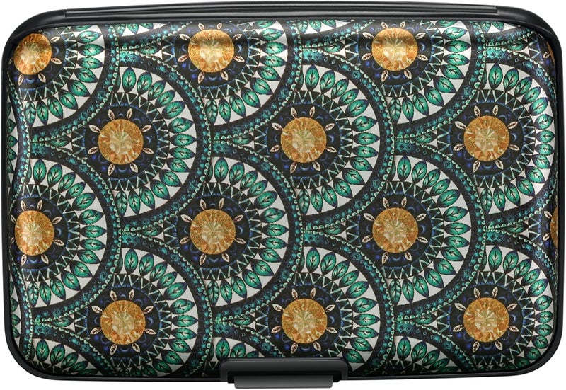 ELFISH RFID Blocking Credit Cards Holder Aluminum Wallet Metal ID Case for Men Women(Peacock Feathers) - Image 4