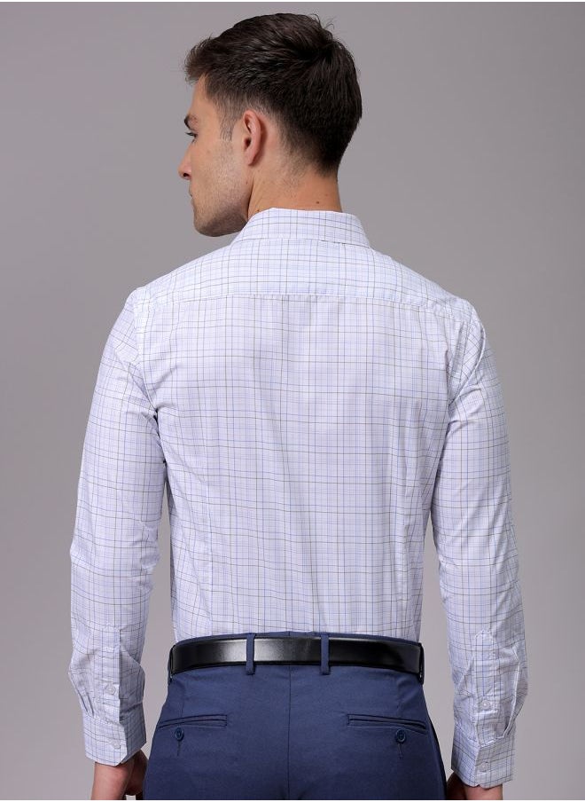 The Indian Garage Co Men Slim Fit Checkered Full Sleeves Cutaway Collar Formal Shirt  - Image 2