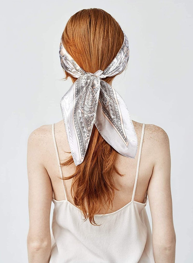 Barakah Satin Silk Head Scarves, 4PCS Square Feeling Scarf Boho Hair Bandanas Scarves for Women Sleeping Headscarf Bundle(60 x 60cm) - Image 2