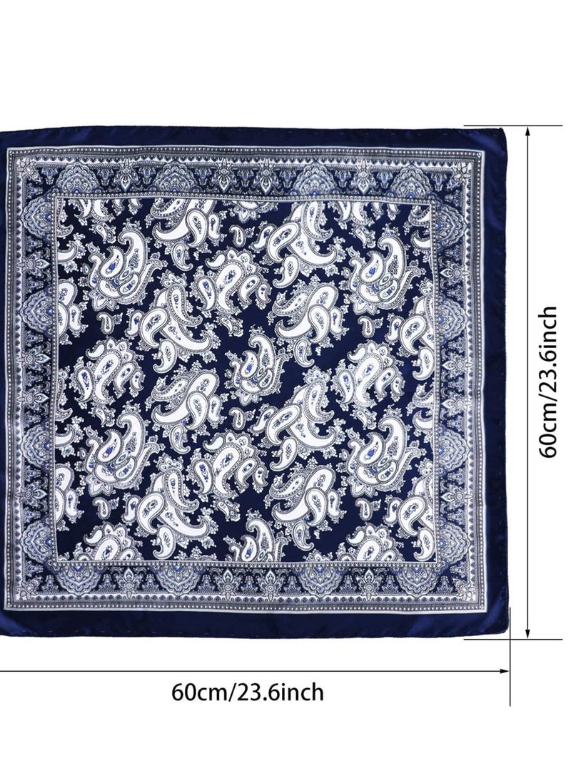 Barakah Satin Silk Head Scarves, 4PCS Square Feeling Scarf Boho Hair Bandanas Scarves for Women Sleeping Headscarf Bundle(60 x 60cm) - Image 4