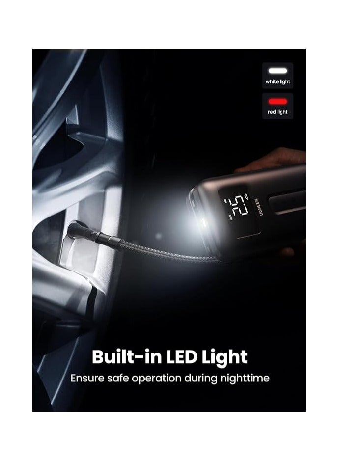 UGREEN ECO UGreen 15951 Portable Cordless Electric Air Pump & Tire Inflator 150 PSI LED Light, Digital LCD Display 2500mAh Battery - Image 2