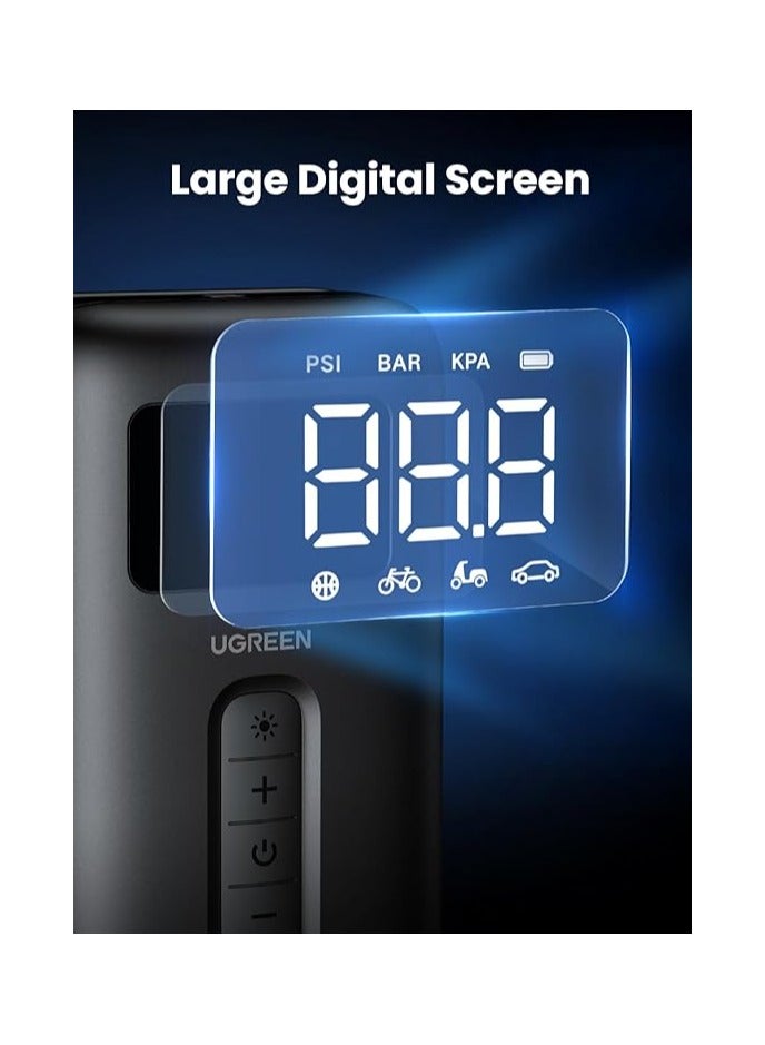 UGREEN ECO UGreen 15951 Portable Cordless Electric Air Pump & Tire Inflator 150 PSI LED Light, Digital LCD Display 2500mAh Battery - Image 3