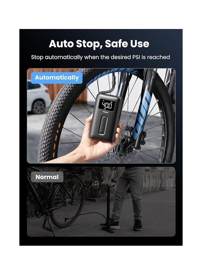 UGREEN ECO UGreen 15951 Portable Cordless Electric Air Pump & Tire Inflator 150 PSI LED Light, Digital LCD Display 2500mAh Battery - Image 4