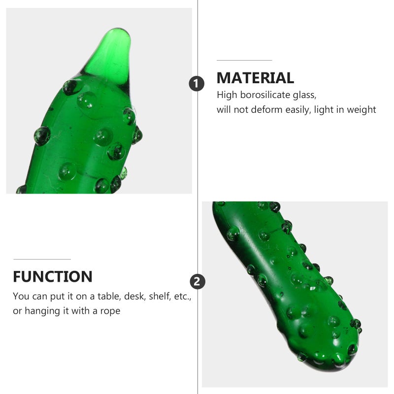 1Pc Glass Cucumber Ornament Desktop Craft Adornment Vegetable Adornment - Image 3