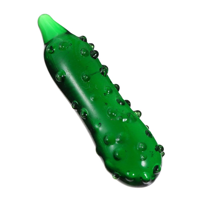 1Pc Glass Cucumber Ornament Desktop Craft Adornment Vegetable Adornment - Image 1