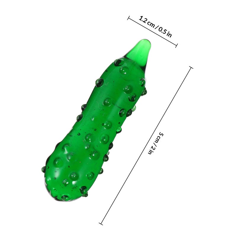 1Pc Glass Cucumber Ornament Desktop Craft Adornment Vegetable Adornment - Image 2