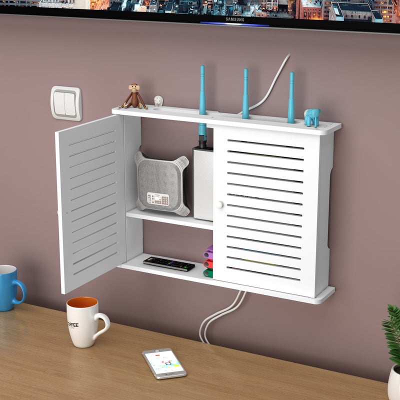 Creative Punch-Free Wall Storage Rack Tv Set-Top Box Rack Wall-Mounted Bedroom Living Room Router Storage Box - Image 4