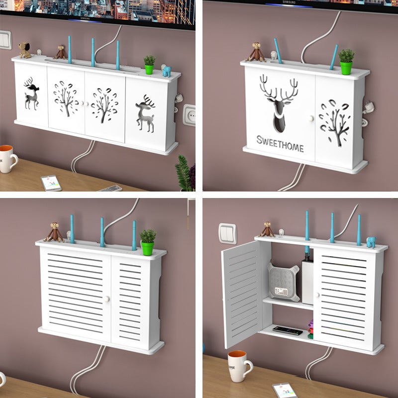 Creative Punch-Free Wall Storage Rack Tv Set-Top Box Rack Wall-Mounted Bedroom Living Room Router Storage Box - Image 2