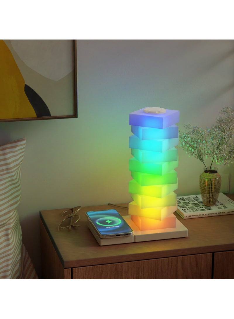 general Colorful DIY Assembly Atmosphere Night Light 15W Wireless Charging Detachable Table Lamp Bedside Lamp Desktop Ornaments - Image 1