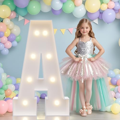 JoyMuse Marquee Letters 3 Feet Tall Light Up Letters 3FT with Lights Large Letters for Party Letter A Light Up Letters for Baby Shower Wedding Proposal Graduation Birthday Decorations