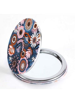 Dynippy Compact Mirror Round Pu Leather Makeup Mirror For Purses Small Pocket Mirror Portable Hand Mirror Doublesided With 2 X 1X Magnification For Woman Mother Kids Great Gift Art  - Image 3