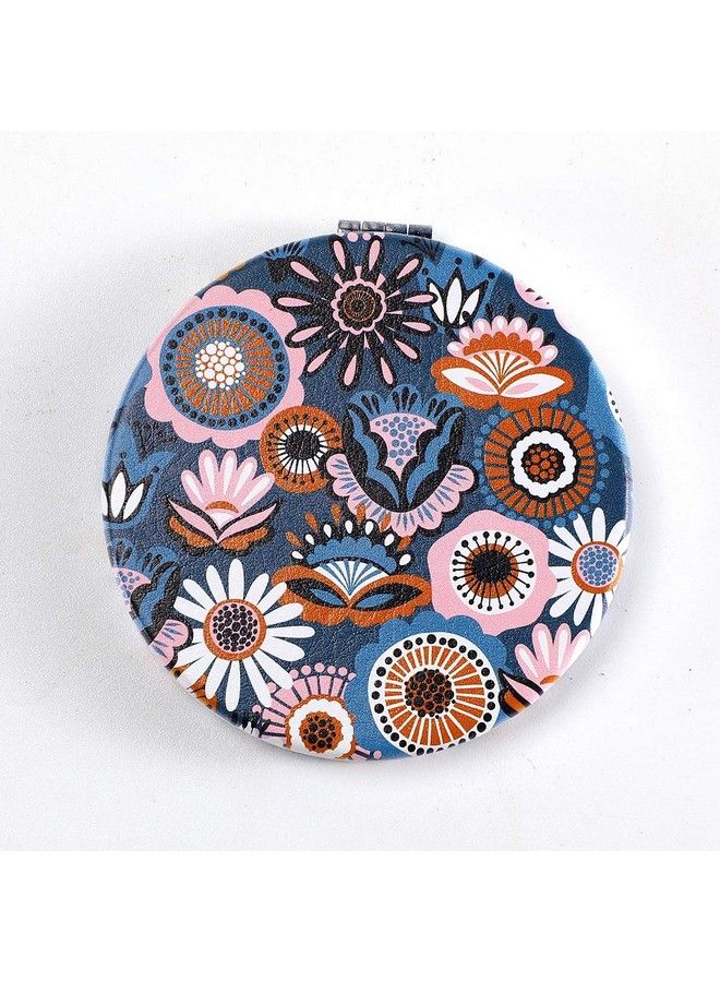 Dynippy Compact Mirror Round Pu Leather Makeup Mirror For Purses Small Pocket Mirror Portable Hand Mirror Doublesided With 2 X 1X Magnification For Woman Mother Kids Great Gift Art - Image 5