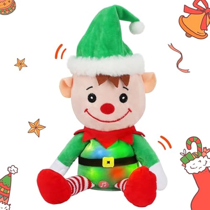 Talking Elf Repeats What You Say Lighting up Nodding Electric Speaking Interactive Animated Toy Gifts for Toddlers, 8'' - Image 1