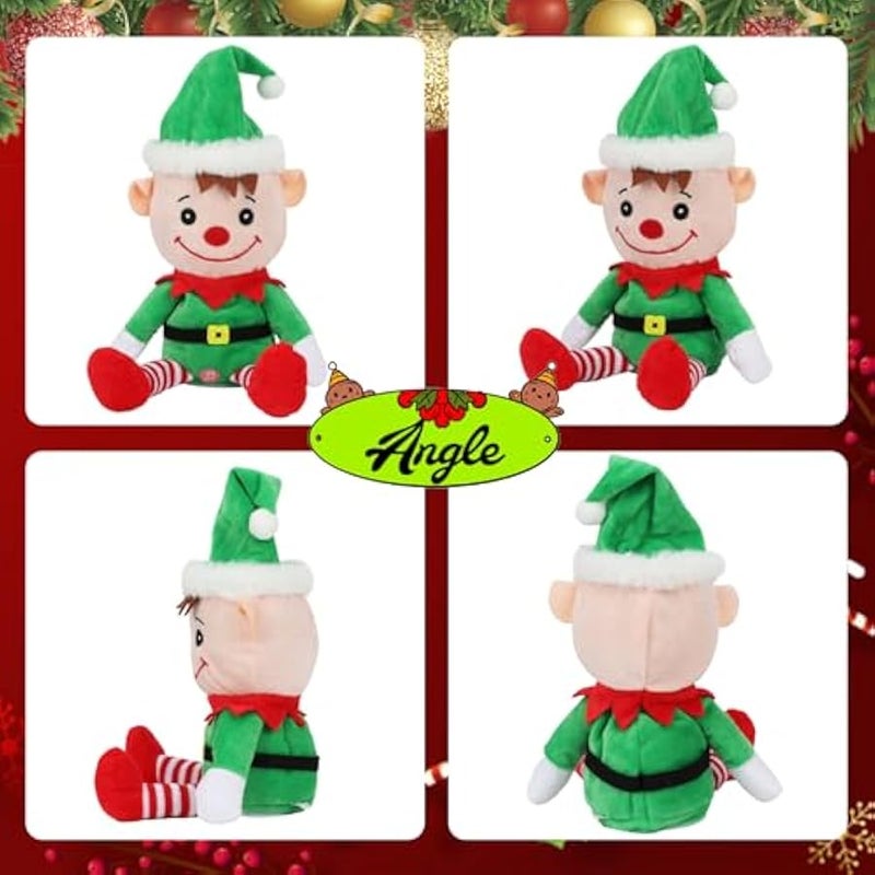 Talking Elf Repeats What You Say Lighting up Nodding Electric Speaking Interactive Animated Toy Gifts for Toddlers, 8'' - Image 3