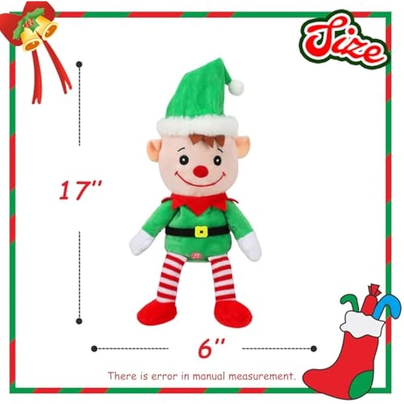 Talking Elf Repeats What You Say Lighting up Nodding Electric Speaking Interactive Animated Toy Gifts for Toddlers, 8'' - Image 2