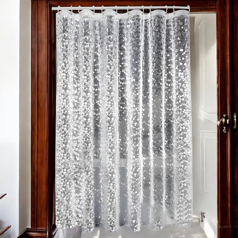 Pop Shade 0.15MM Pack of 1| Rings AC Curtain | PVC Door Window Curtain | Curtains for Door | Curtain for Bathroom | Waterproof Shower Curtain | 7 Feet| Semi Transparent 04.10.24.19 - Image 1