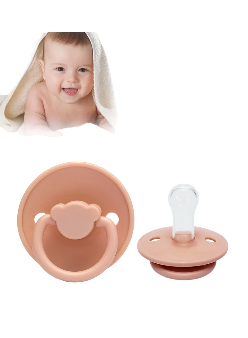 شراء جوي مصاصة أطفال على شكل دب جميل، رأس مسطح من السيليكون عالي النعومة، مناسبة للأطفال من عمر 0 ​​إلى 6 أشهر (وردي) - Image 1