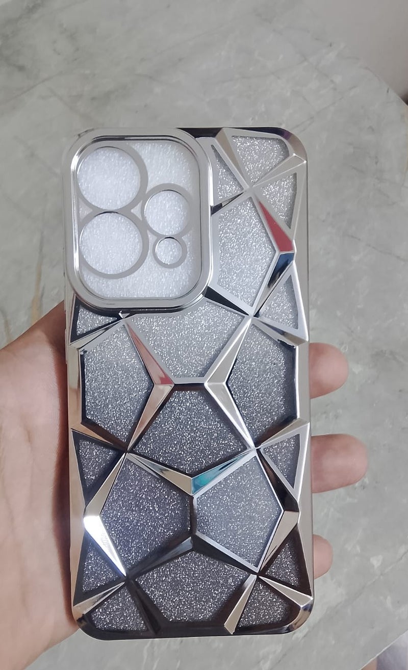 Compatible With (oppo Reno 15) Case Plating Bling Gradient Glitter Clear Cover Soft TPU Silicone Cute Camera Protection Shockproof Back For Women Girls Case. (Silver)