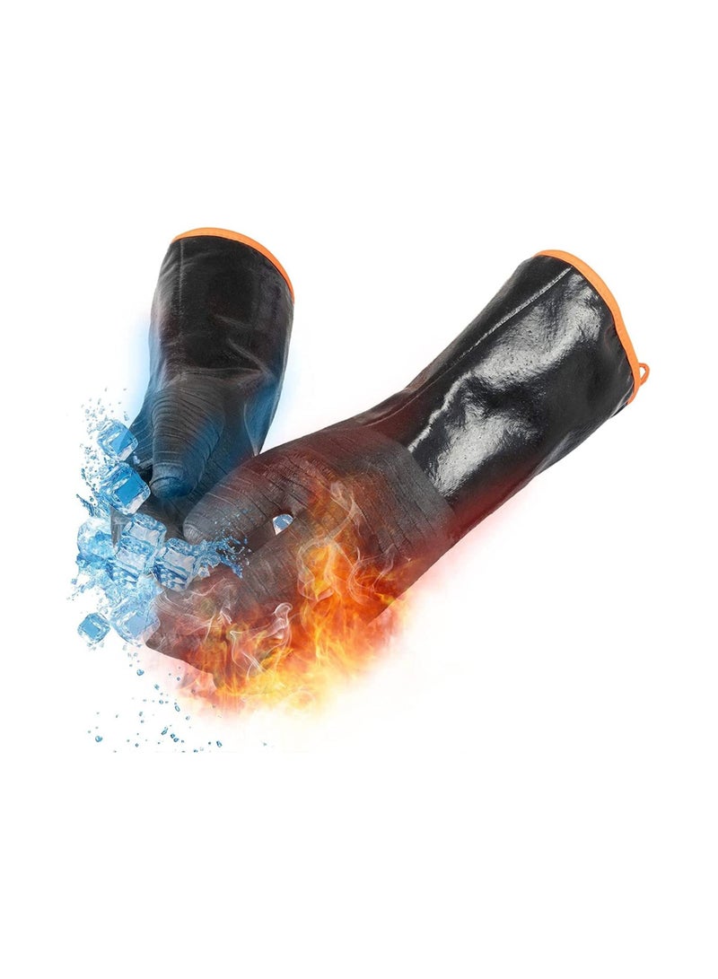 NIBEMINENT Heat Resistant Gloves, SYOSI Long Sleeve Grill Waterproof, Oil-splash-proof, Steam-barbecue-proof, Flame-retardant, Heat-resistant, High-temperature Resistant, Acid-base Corrosion-Proof Gloves  - Image 1