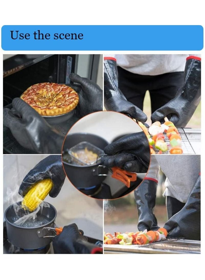 NIBEMINENT Heat Resistant Gloves, SYOSI Long Sleeve Grill Waterproof, Oil-splash-proof, Steam-barbecue-proof, Flame-retardant, Heat-resistant, High-temperature Resistant, Acid-base Corrosion-Proof Gloves  - Image 2