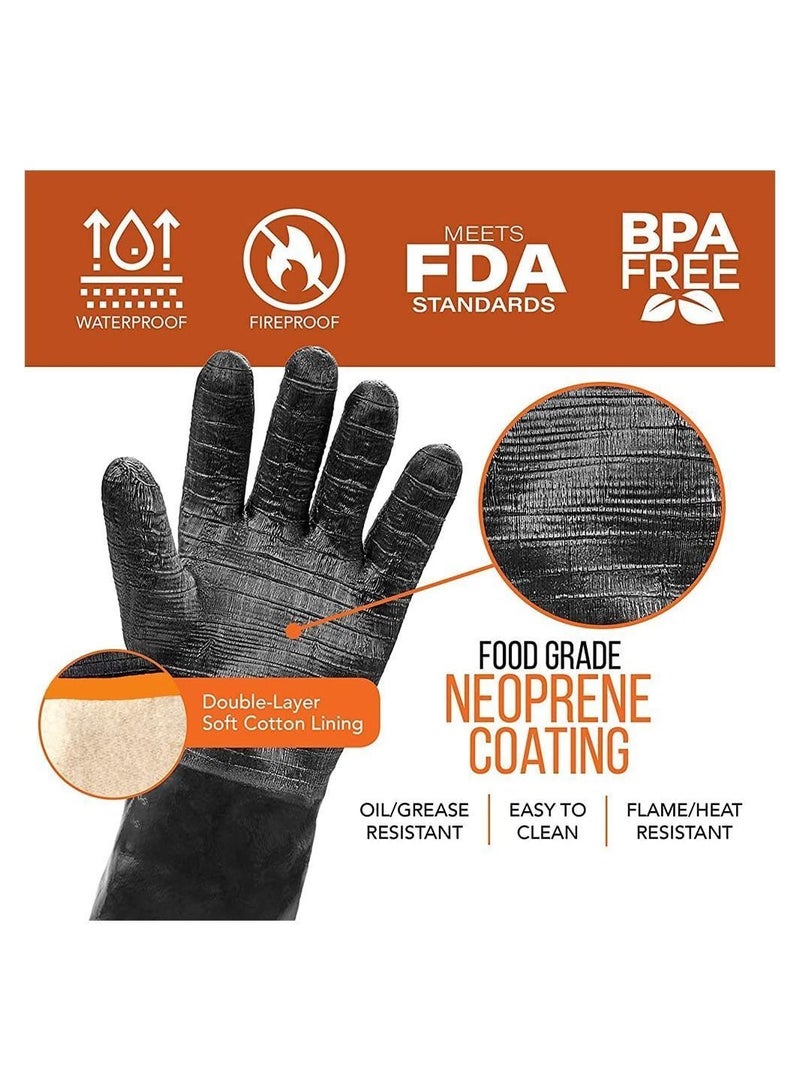NIBEMINENT Heat Resistant Gloves, SYOSI Long Sleeve Grill Waterproof, Oil-splash-proof, Steam-barbecue-proof, Flame-retardant, Heat-resistant, High-temperature Resistant, Acid-base Corrosion-Proof Gloves  - Image 4