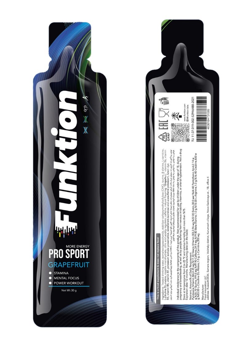 Funktion - Pre-Workout Energy Gel | 40mg Caffeine, 300mg L-Carnitine, Citrulline, Creatine Monohydrate, Beta-Alanine, L-Arginine, Taurine, Vitamin B | Boosts Energy, Strength, and Focus - Image 1