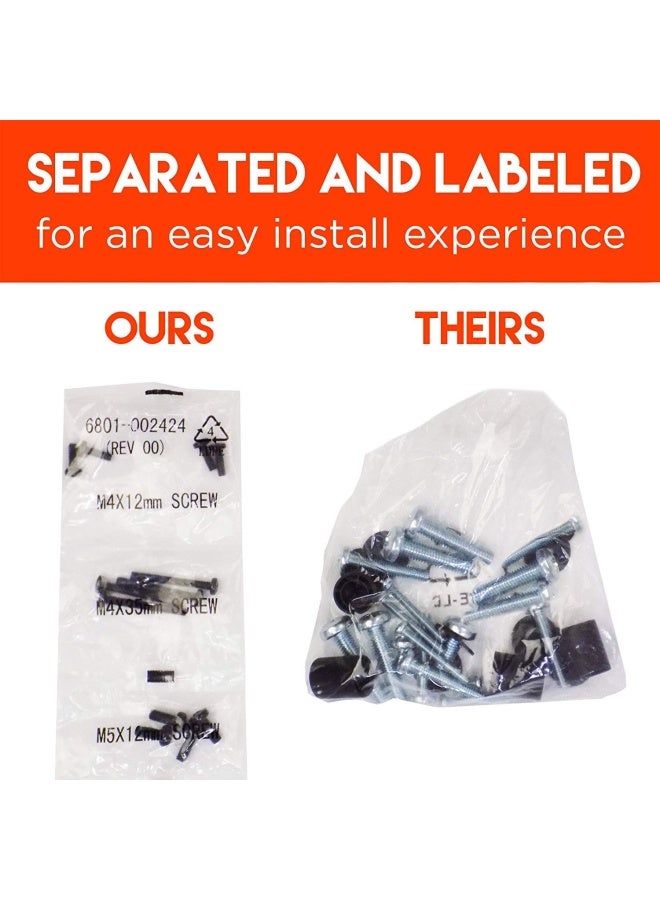 ECHOGEAR طقم أدوات تثبيت التلفاز العالمي متوافق مع جميع التلفزيونات حتى 80 بما في ذلك سامسونج. يتضمن الطقم براغي تلفاز M4 و M5 و M6 و M8. - Image 3