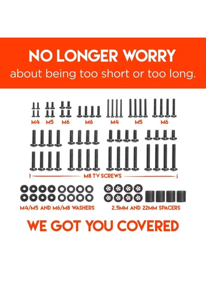 ECHOGEAR طقم أدوات تثبيت التلفاز العالمي متوافق مع جميع التلفزيونات حتى 80 بما في ذلك سامسونج. يتضمن الطقم براغي تلفاز M4 و M5 و M6 و M8. - Image 2
