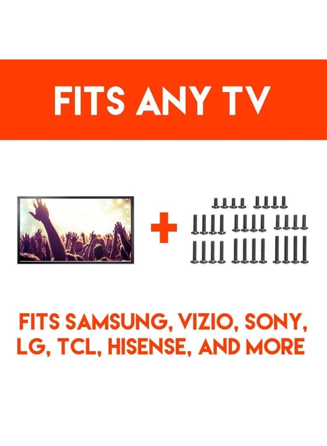 ECHOGEAR طقم أدوات تثبيت التلفاز العالمي متوافق مع جميع التلفزيونات حتى 80 بما في ذلك سامسونج. يتضمن الطقم براغي تلفاز M4 و M5 و M6 و M8. - Image 4