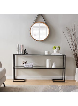 Hometaste Metal Console Table With Dual Shelves Elevate Your Space With Style And Functionality – Perfect Entryway And Living Room Accent Piece For Storage And Modern Elegance Black - pzsku/Z7F406A22D1FBC7CAF427Z/45/_/1724819320/f1ddc48b-67ca-41f7-a511-93ad4a48cfc5