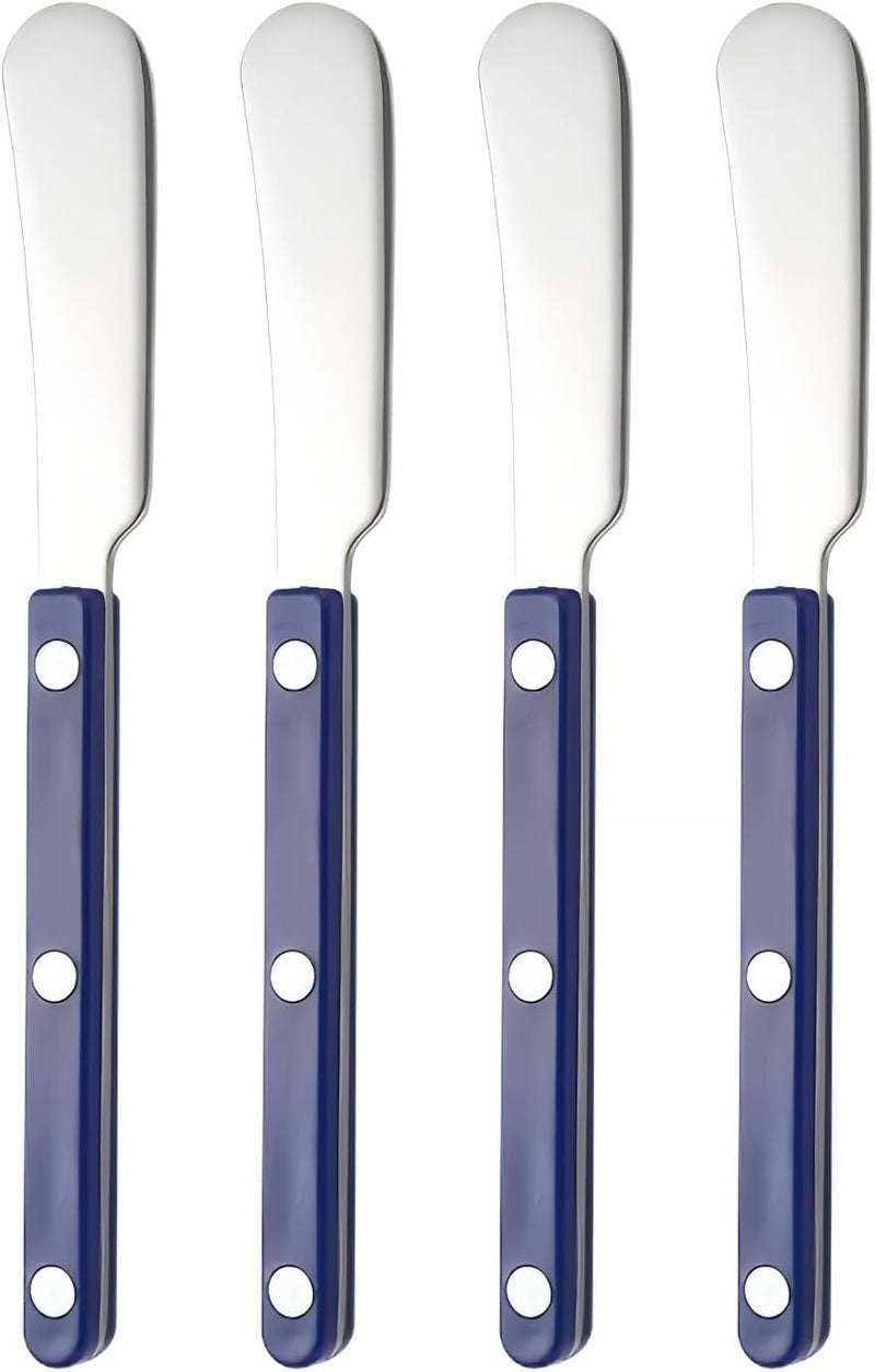 Siutco 4PCS Stainless Steel Butter Knives Set: 6.3 Inch Cheese Spreader 304 Stainless Steel with Ergonomic Handle for Cheese, Butter & Jam (blue) - Image 1