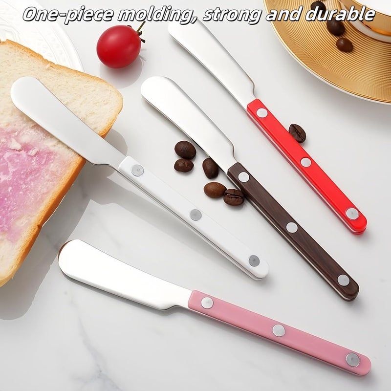 Siutco 4PCS Stainless Steel Butter Knives Set: 6.3 Inch Cheese Spreader 304 Stainless Steel with Ergonomic Handle for Cheese, Butter & Jam (blue) - Image 5