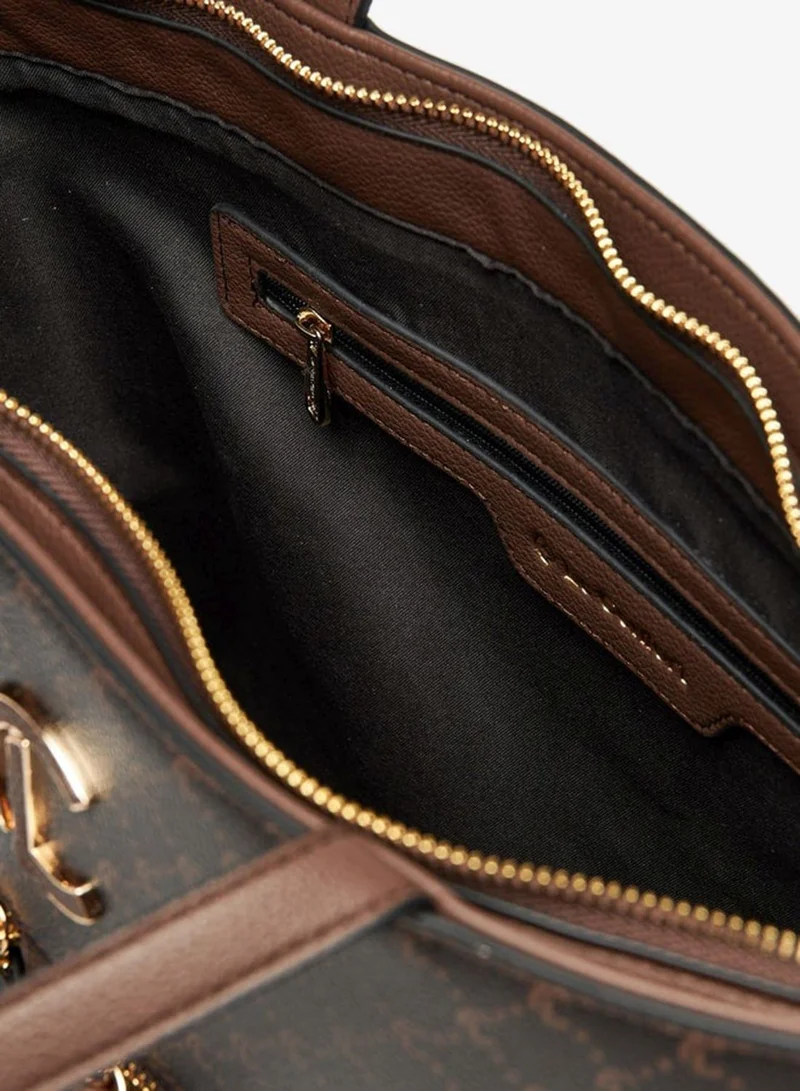 Le Confort BROWN Women's Shopper Monogram Printed for Women | Best Price UAE
