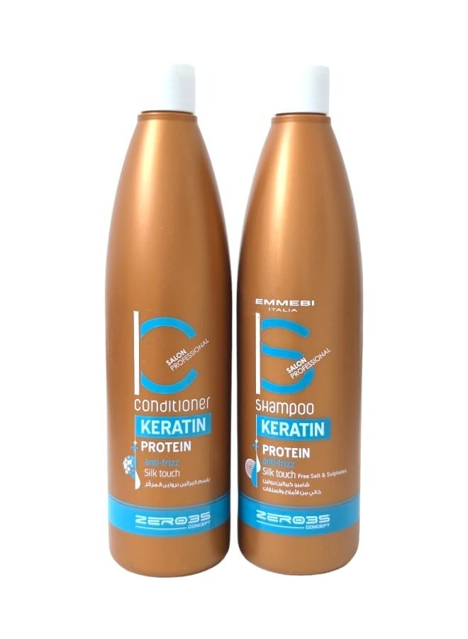zero35 Shampoo Conditioner Keratin + Protein anti-frizz 1000ml