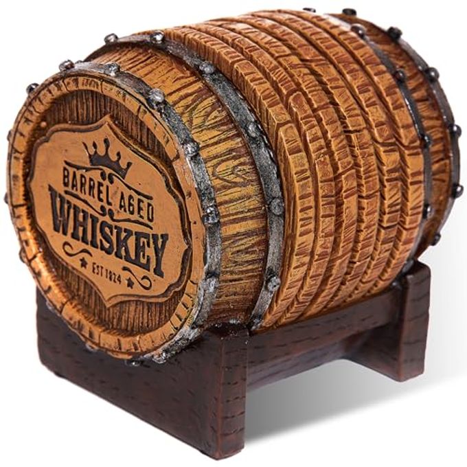 Cabin Obsession Whiskey Barrel Coaster Set  Handcrafted Whiskey Barrel Decor for Whiskey Lovers and Man Cave Gifts for Men 6 Full Size Whiskey Coasters with Barrel Style Holder for Man Cave Dcor - Image 4
