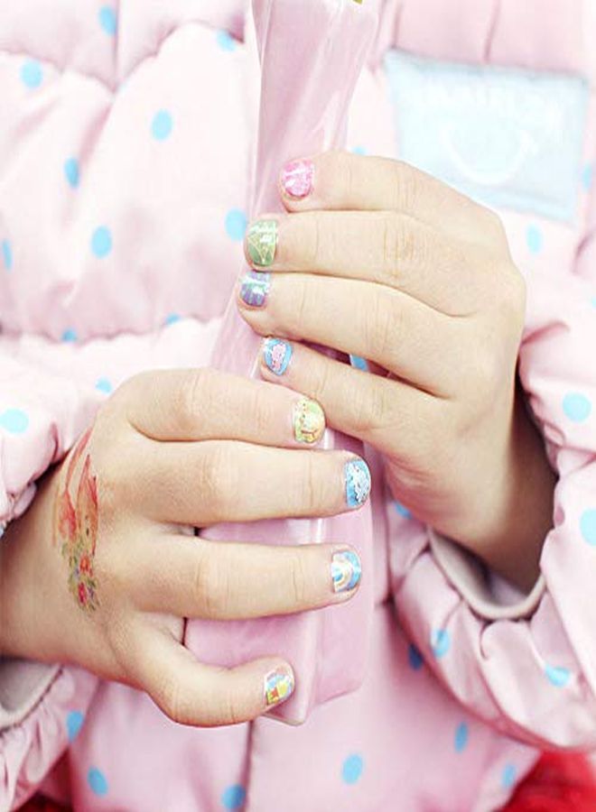 EBANKU Self Adhesive Nail Art Stickers For Kids With Nail File, 12 Sheets 3D Fruits Moon Crowns Rainbow Ice Cream Animals Lovely Nail Stickers Decals Wraps For Girls Kids Holiday Nail Art Decals - Image 5